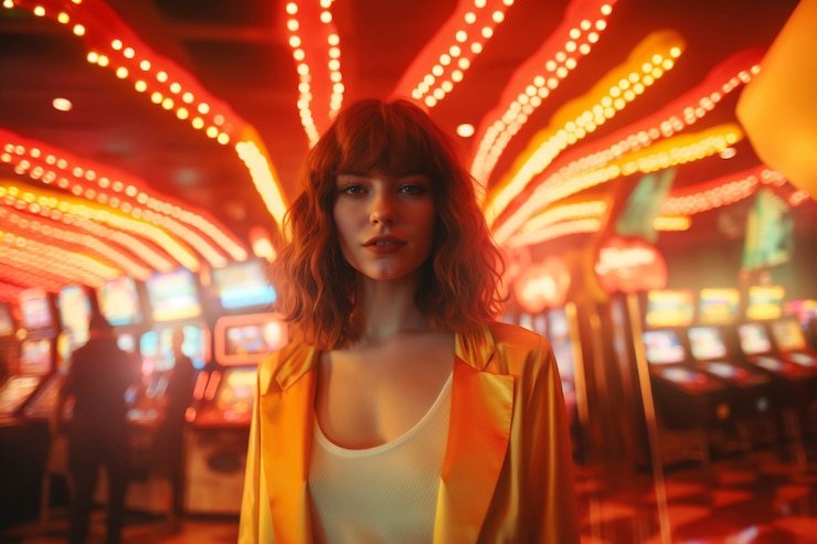 Meja roulette dengan chip dan bola siap memainkan ronde permainan casino